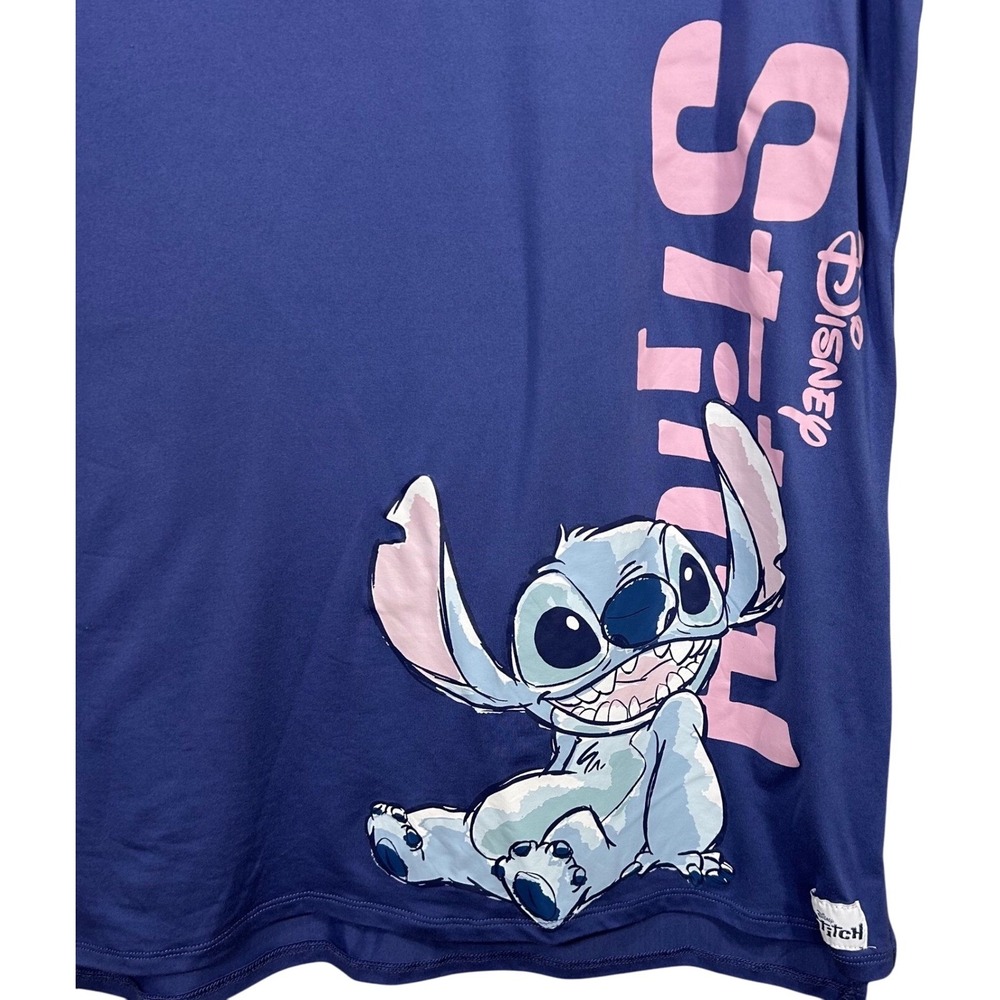 Disney Stitch Sleepwear Top Women's XL 16/18 Blue Ruffle‎ Sleeve Loungewear